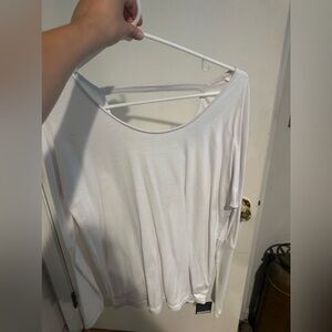White long sleeve tee open back